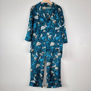 Ann Taylor Teal Floral Pajama Set
